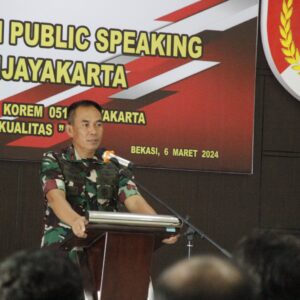 Menuju Penerangan Berkualitas, Danrem 051/Wkt Gelar Bimtek Media dan Public Speaking Untuk Prajurit TNI