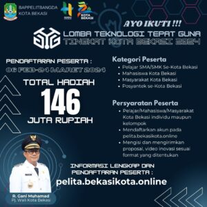 Pemkot Bekasi Bakal Adakan Lomba Teknologi Tepat Guna Sediakan Total Hadiah Uang Ratusan Juta Rupiah