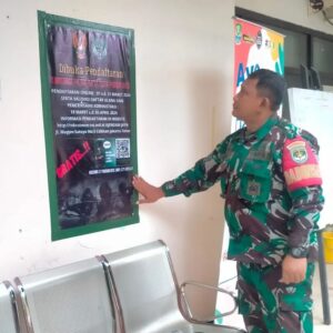 Berikan Informasi, Koramil Jajaran Kodim 0507/Bekasi Pasang Spanduk Pendaftaran Calon Tamtama PK TNI AD TA 2024