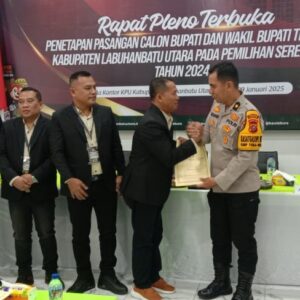Polres Labuhanbatu Melakukan Pengawalan Penetapan Bupati Terpilih Labura